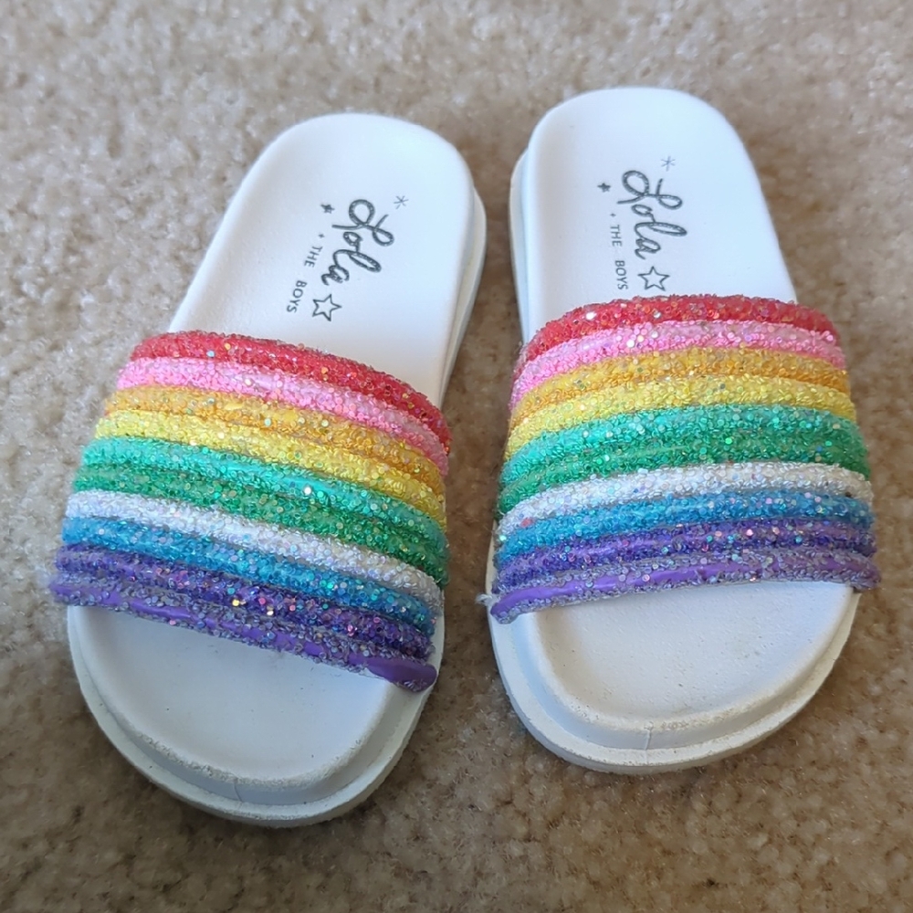 Lola Kids Glittery Rainbow Sandals